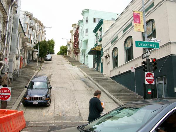 San Francisco has stairs instead of sidewalks.