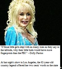 Dolly disses Brittany Spears and Lindsey Lohan