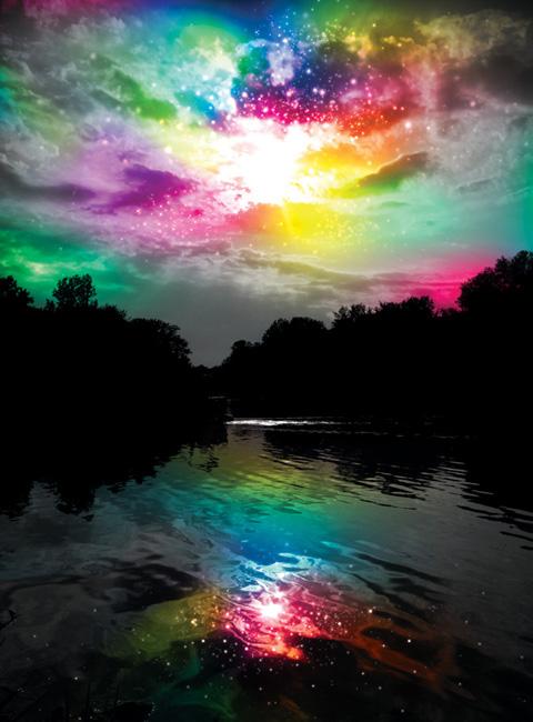 Pretty picture of rainbow reflection