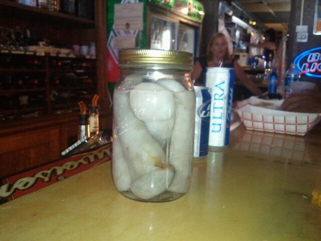 It's a jar of dicks found in a Wyoming bar.