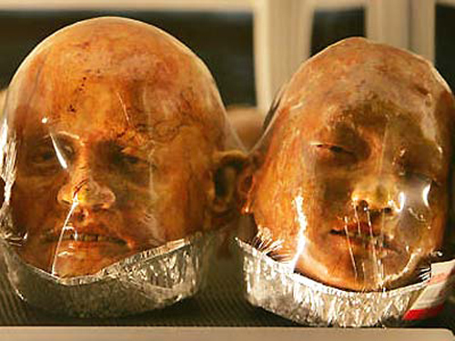 Bread made to look like human heads