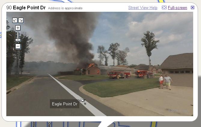 Continue North  on Eagle Point Dr pass flaming house
