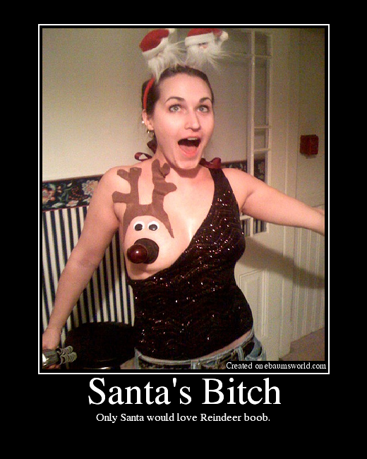 Only Santa would love Reindeer boob.