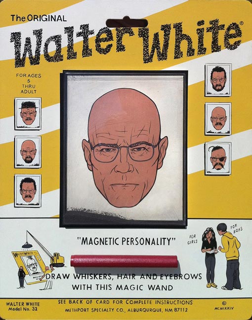 Breaking Bad - The Original Walter White For Ages Thru Adult Os "Magnetic Personality" Gris Zdraw Whiskers, Hair And Eyebrows With This Magic Wand Walter White Model No. 32 See Back Of Card For Complete Instructions Methport Specialty Co. Alburqurque, Nm 