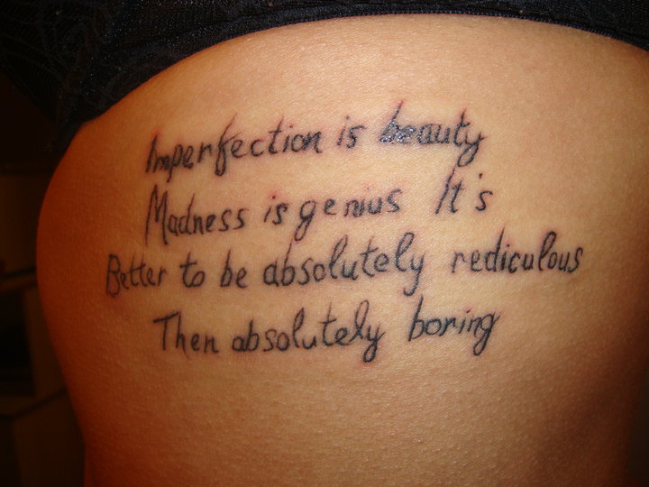 Well, okay, you got a tattoo. Now try gettin' yerself an edjukation.
Grammar is key, kiddies.