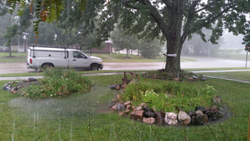 I snapped a pic of the rain during the thunderstorm that caused all of the flooding in Detroit. You can see the water start to form a river on my street, and my front yard in never usually a lake. 4.54 inches of rain in 4 hours.