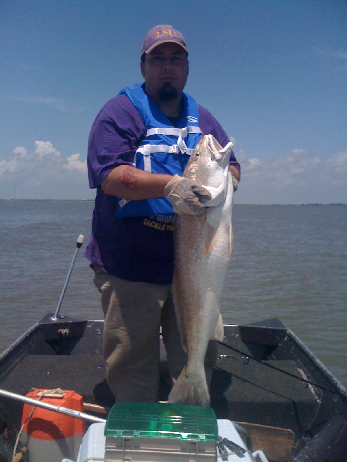 People think it's photo shopped because they've never seen a life vest so large. And YES, I did fuck this fish.