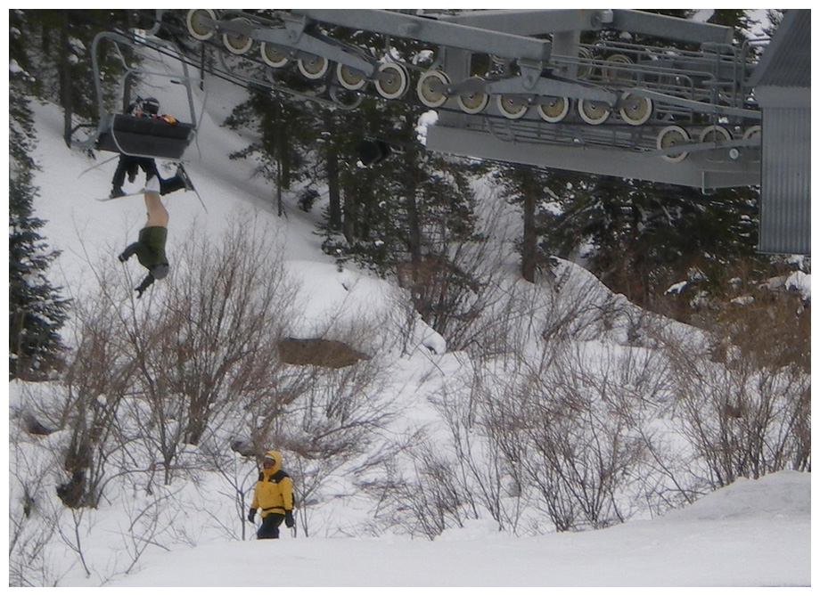 Man Caught on Ski Lift