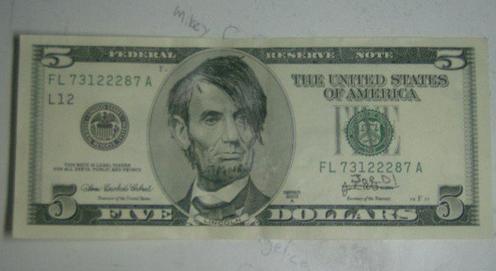 The new Five dollar bill