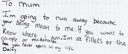 Sad Notes from Kids