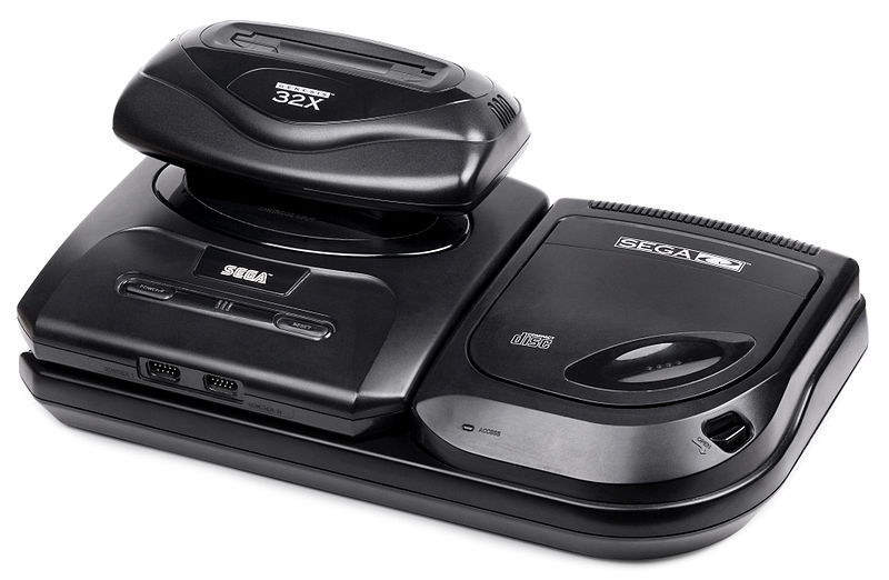 Sega's Genesis 2 with its CD 2 and 32X peripherals connected. Not possible to assemble until the 32X was released in 1994