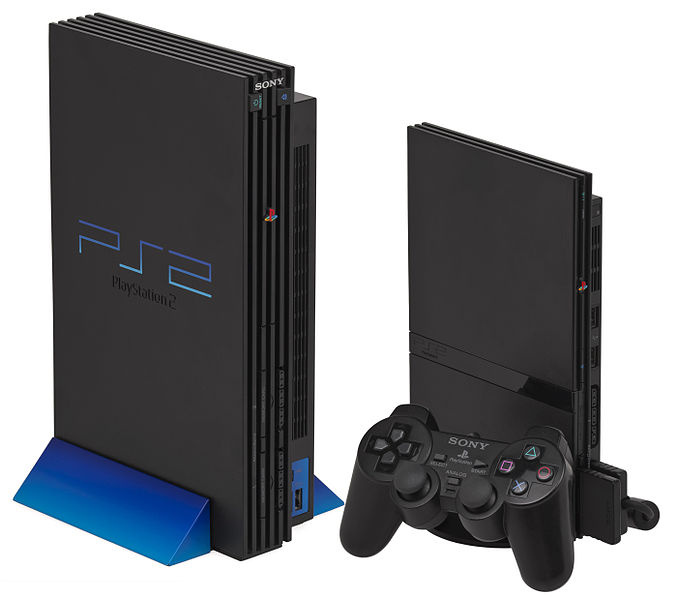 PlayStation 2 2000. Original system and slim version.