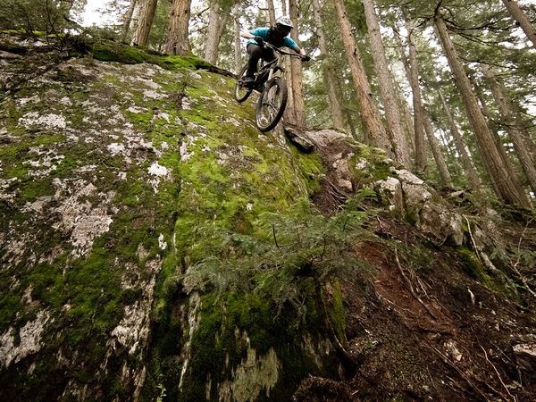 Freeriding Whistler Mountain Bike Park, British Columbia, Canada
