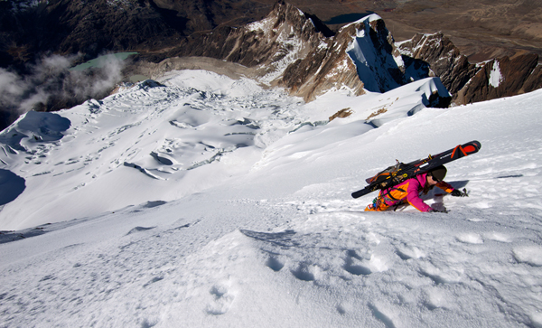 Ski Mountaineering Huyana Potos&#65533; in the Cordillera Real, Bolivia