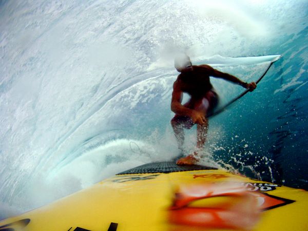 Stand Up Paddle Surfing in Tahiti