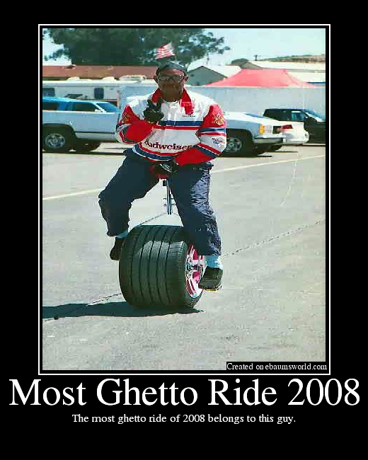 The most ghetto ride of 2008 belongs to this guy.