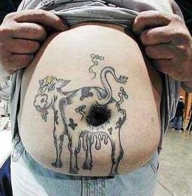 Tattoo of an anus of a cow