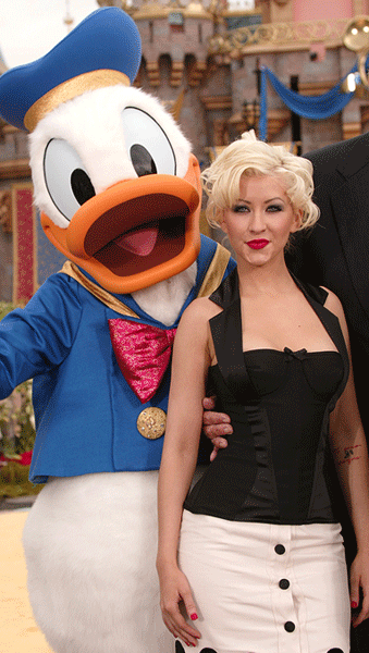 Donald Duck flashes us Christina Aguilera's boob