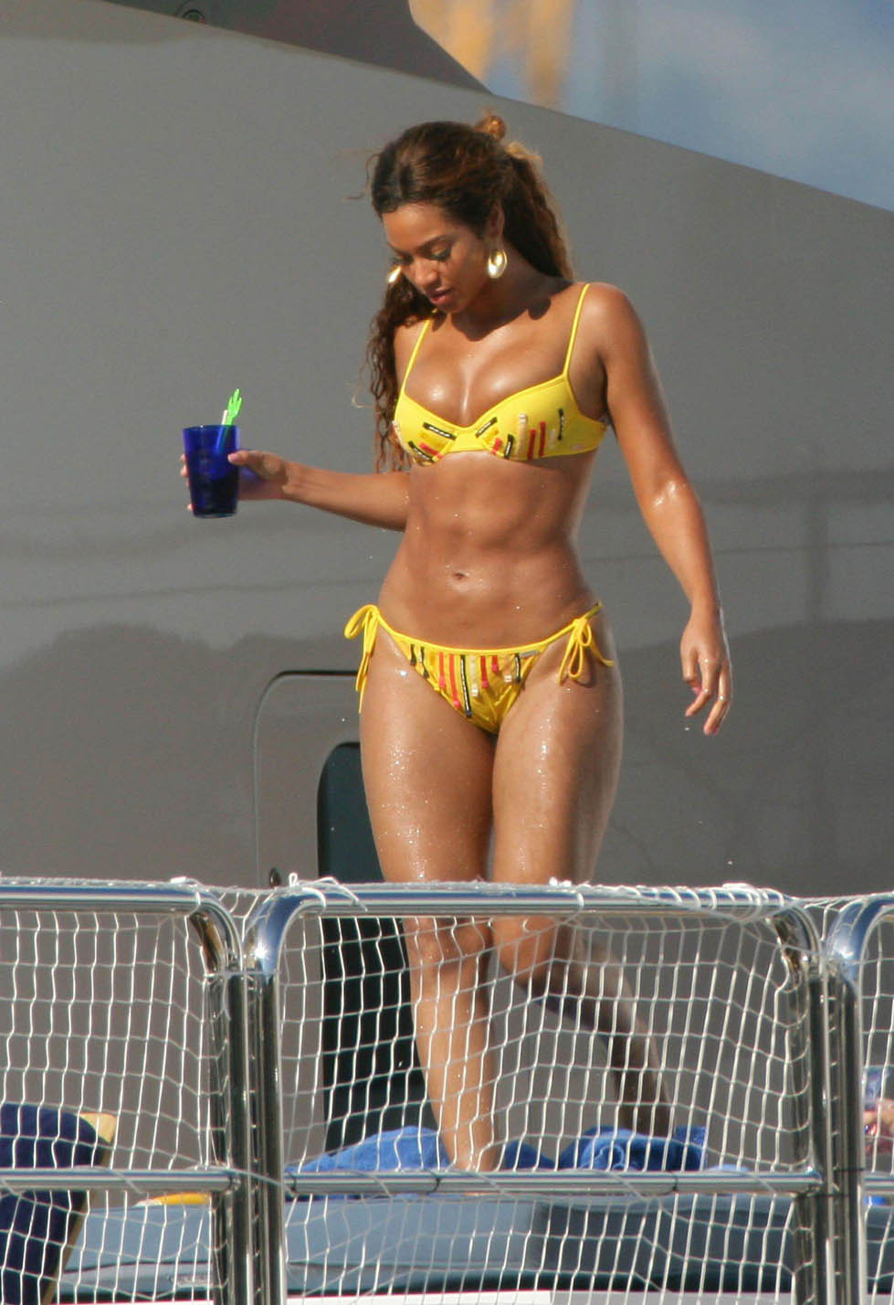 Beyonce Tiny Yellow Bikini