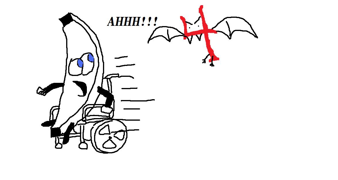 something i like to draw.. dont know why but a banana in wheelchair is really funny