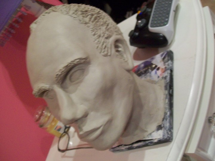 A sculpted bust of some model at my school