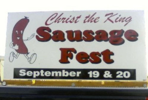 for everyone who wants to eat sausage with christ.