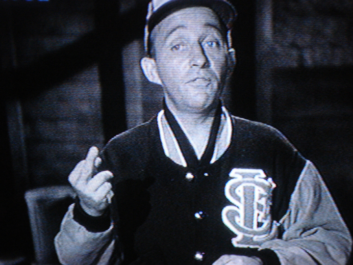 Yes, this is from the Bells of St Mary, no, we did not photoshop this picture.  Bing Crosby uses his middle finger while making a point to a bunch of kids - I find it exceptionally funny that his mouth is also making an "F" shape.  I love Bing Crosby, but just had to post this one!