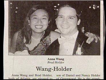 funny last names wedding announcements - Anna Wang Bruid Holder WangHolder Anna Wang and Brad Holder, son of Daniel and Nancy Holder both the lattoo Greens.cod Hatthewind