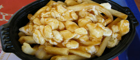 My Poutine, french fries topped with cheese curds and gravy.