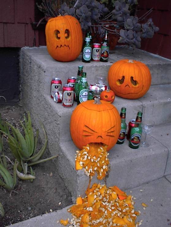 Seems this pumpkin has had a few too many.