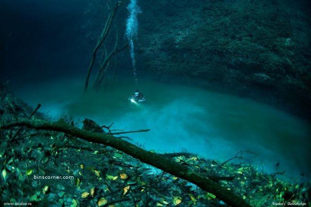 Amazing Underwater River  Cenote Angelita in Mexico