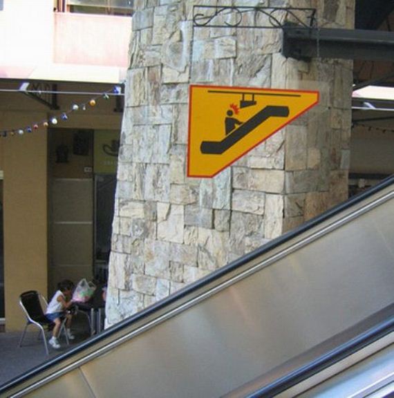 random pic funny escalator signs