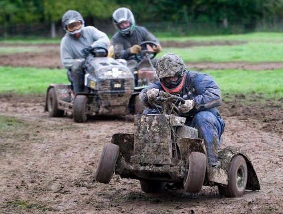 random pic mud mower racing