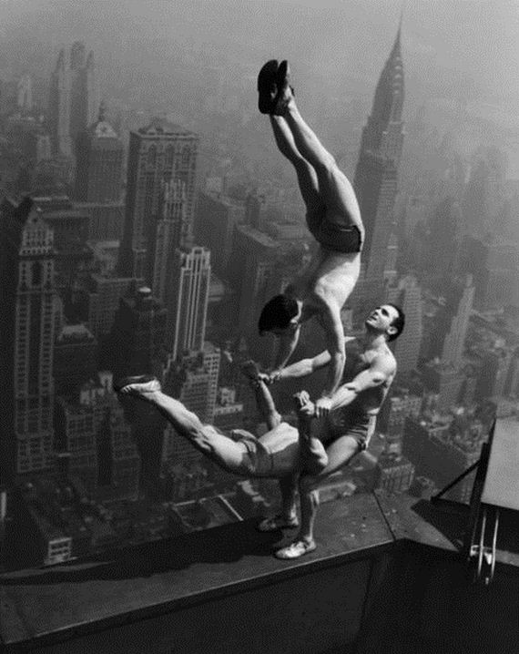 acrobats on the empire state building