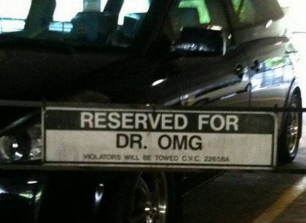 funny doctor name - Reserved For Dr. Omg Will Be Towed Cvc 22658A
