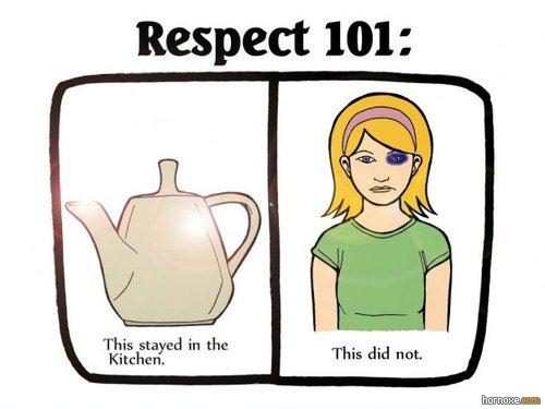 respect women cartoon - Respect 101 This stayed in the Kitchen This did not. hornoxe.