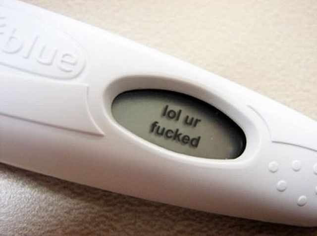 funny pregnancy test - lol ur fucked
