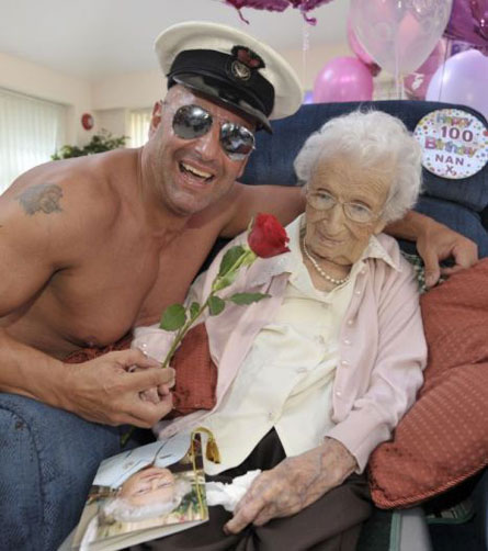 100 yr old grandma gets a Stripper for her birthday.... 