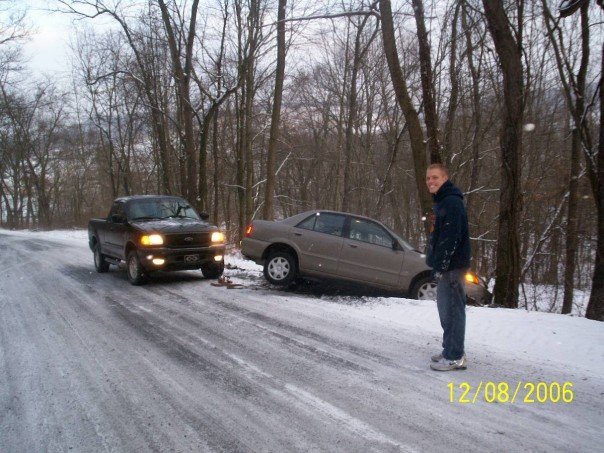 Idiot decides to fishtail it up an icy road. Redneck cousin tries to pull him out. I thought this was hilarious. We'll see what these two morons decide to do this summer.. I will def have more stupid pictures...