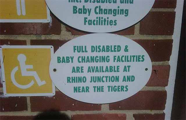 sign - G DIJUwicu Baby Changing Facilities Full Disabled & Baby Changing Facilities Are Available At . Rhino Junction And Near The Tigers