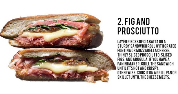 Sandwich - 2.Fig And Prosciutto Layer Pieces Of Ciabatta Ora Sturdy Sandwich Roll With Grated Fontina Or Mozzarella Cheese, Thinly Sliced Prosciutto, Sliced Figs, And Arugula. If You Have A Panini Maker, Grill The Sandwich Until It'S Hot And Crispy. Other