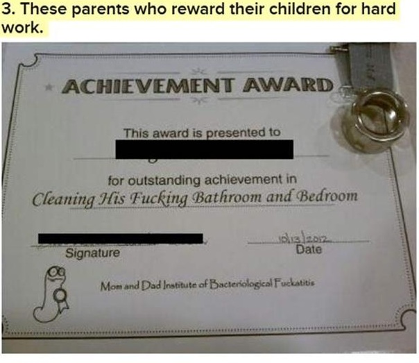 certificate of achievement templates - 3. These parents who reward their children for hard work. Achievement Award This award is presented to for outstanding achievement in Cleaning His Fucking Bathroom and Bedroom dis 2012 Date Signature 803 Mom and Dad 