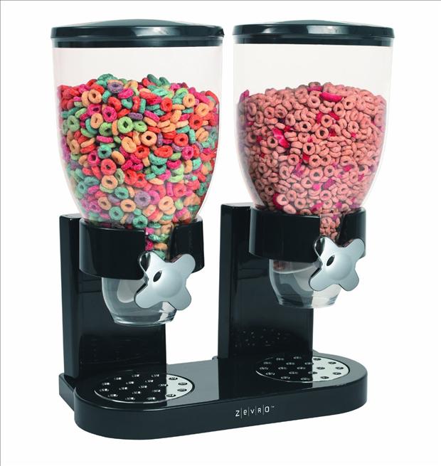 double 2 container cereal dispenser red - Zvro
