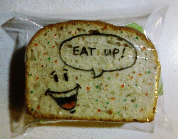 lunch art sandwich bag drawing - Eat up!