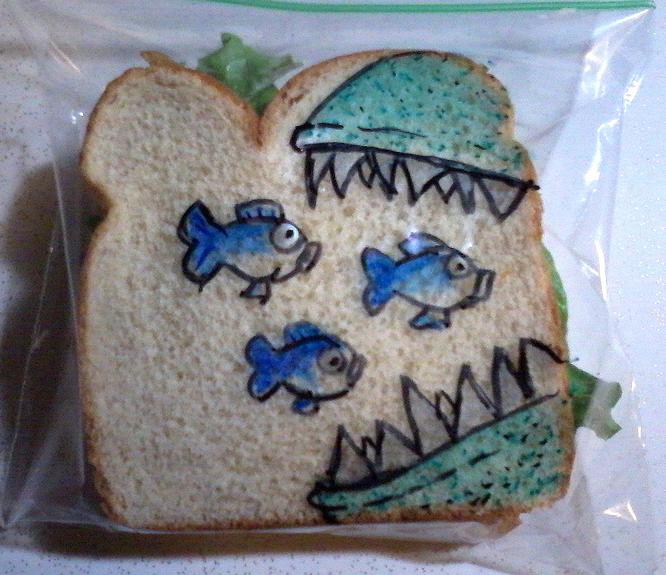 lunch art sandwich baggie drawings