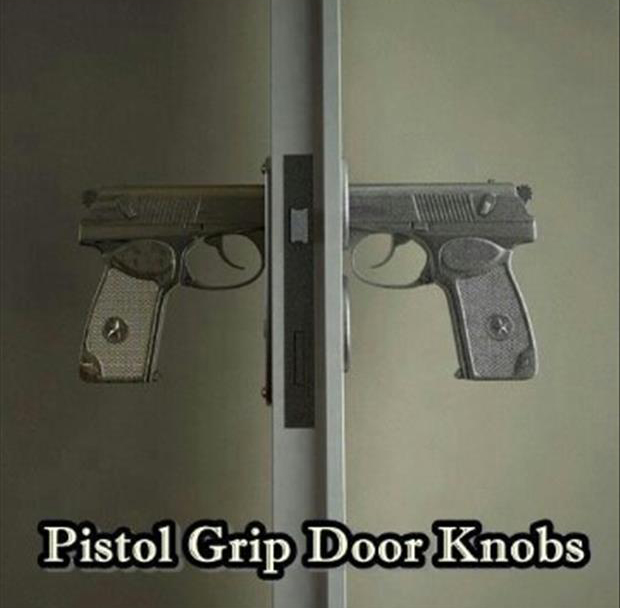 man cave gun door handles - Pistol Grip Door Knobs