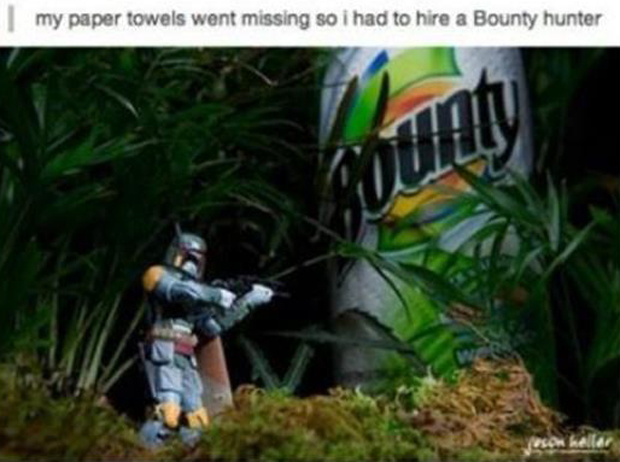 do people hate puns - my paper towels went missing so i had to hire a Bounty hunter