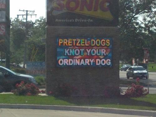 signage - America's Drivein Pretzel Dogs Knot Your Ordinary Dog