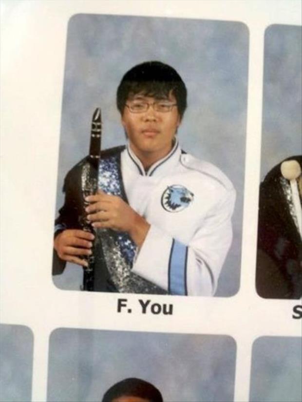 funny yearbook names - F. You