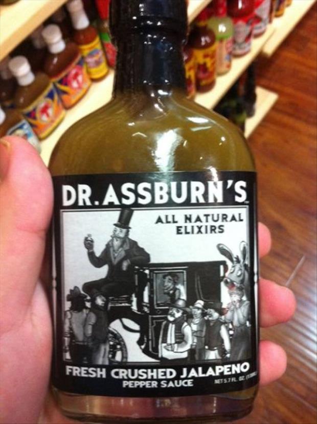 funny alcohol names - Dr.Assburn'S All Natural Elixirs Fresh Crushed Jala Pepper Sauce